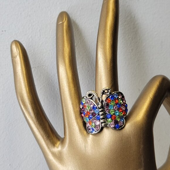 Colorful Butterfly Adjustable Ring - Picture 1 of 8